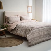 Σεντόνια Amorgos-2 Με Λάστιχο (Σετ 3τμχ) Terracotta Vesta Home Μονό 170x260cm 100% Βαμβάκι
