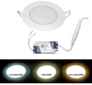 Adeleq Led Φωτιστικό Ψευδοροφής Αλουμινίου Στρογγυλό 6W 3000K 120° Λευκό 21-061000