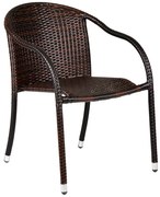 Πολυθρόνα κήπου MONICA μεταλλική-wicker σε χρώμα cappuccino 56x68x84