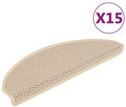 vidaXL Πατάκια Σκάλας Αυτοκόλλητα 15 τεμ. Όψη Σιζάλ Berber 65x21x4 εκ.