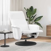vidaXL Πολυθρόνα Ανακλινόμενη με Υποπόδιο Λευκή από Συνθετικό Δέρμα