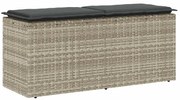 vidaXL Πάγκος κήπου με μαξιλάρι ανοιχτό γκρι 110x40x44 cm