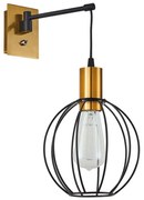 Φωτιστικό Τοίχου - Απλίκα Adept 77-8358 20x30x39cm 1xE27 60W Black-Gold Homelighting