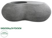 20751 GloboStar®  Artificial Garden FLORENCE 20751 Επιδαπέδιο Πολυεστερικό Τσιμεντένιο Κασπώ Γλάστρα - Flower Pot Γκρι Μ130 x Π90 x Υ48cm