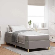 vidaXL Κρεβάτι με ελατήρια Άλλο Ταμπά και Λευκό 90 x 190 cm ύφασμα