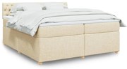 Κρεβάτι Boxspring με Στρώμα Κρεμ 200x200 εκ. Υφασμάτινο