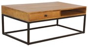 CASSETTO COFFEE TABLE 1ΣΥΡΤΑΡΙ ΦΥΣΙΚΟ ΜΑΥΡΟ 100x60xH40cm