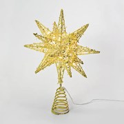 "GOLD TINSEL THREAD STAR 2" 20 MINI WW LED ΛΑΜΠ. ΜΠΑΤ. 3ΧΑΑ,IP20 28x5x20cm ACA X112011272