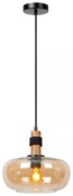 Φωτιστικό Κρεμαστό Lucide 45408-30-62 ILONA Μελί (Amber)|Μαύρο Ματ (Black Mat)
