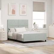 vidaXL Σκελετός Κρεβατιού Ανοιχτό γκρι 140 x 190 cm Βελούδο