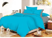 Σετ Σεντόνια Polycotton Υπέρδιπλα 220x240εκ. Με Φάσα Turqoise-Grey Komvos Home 7000207-21