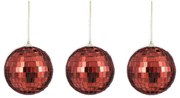 Χριστουγεννιάτικες Μπάλες Disco Mirror 02.1162259 (Σετ 3τμχ) 8cm Red