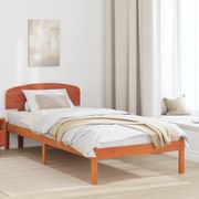 vidaXL Κρεβάτι  με κεφαλαριό Κερωτό Καφέ 100x200 εκ Μασίφ ξύλο πεύκου