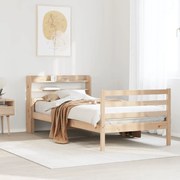 vidaXL Πλαίσιο Κρεβατιού με Κεφαλάρι 90x200 εκ. από Μασίφ Ξύλο Πεύκου