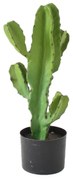 CANDELABRA CACTUS ΤΕΧΝΗΤΟ ΦΥΤΟ ΚΑΚΤΟΣ ΣΕ ΓΛΑΣΤΡΑ PU ΠΡΑΣΙΝΟ H55cm