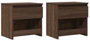 vidaXL Κομοδίνα 2 τεμ. Καφέ Δρυς 40x30x39 εκ. από Επεξεργασμένο Ξύλο