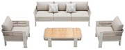 Σαλόνι Κήπου Borromeo-3 01-00-2660 (Σετ 4Τμχ) Με Μαξιλάρια Beige 5 Θέσεων