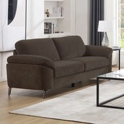 WOODWELL Ε9446,33KATRINA Καναπές 3θ - Σαλονιού - Καθιστικού, Ύφασμα Καφέ, K/D 212x87x89cm Ε9446,33