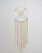 Boho Διακοσμητικό Τοίχου Macrame Ονειροπαγίδα με Κρόσσια Orion 30x60cm Natural