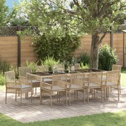 vidaXL Σετ Τραπεζαρίας Κήπου 11 pcs Μπεζ 250 x 100 x 75 cm