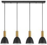 SE21-GM-4-4BL-MS2 ADEPT TUBE Gold Matt Pendant Black Metal Shade+ HOMELIGHTING 77-8644