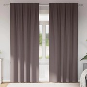 vidaXL Κουρτίνες 2 pcs Σκούρο καφέ Σκούρο καφέ Πολυεστέρας