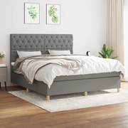 ΚΡΕΒΑΤΙ BOXSPRING ΜΕ ΣΤΡΩΜΑ ΣΚΟΥΡΟ ΓΚΡΙ 160X200 ΕΚ ΥΦΑΣΜΑΤΙΝΟ 3142586