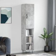 vidaXL Ντουλάπι Γκρι Σκυροδέματος 34,5x34x180 εκ. Επεξεργασμένο Ξύλο