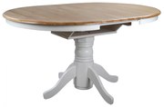 ΤΡΑΠΕΖΙ ΞΥΛΙΝΟ ΣΕ WHITE WASH ΧΡΩΜΑ Φ106(+40)x78Υ εκ.COUNTRY STYLE