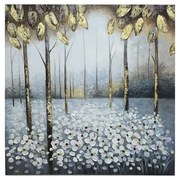 Πίνακας Forest 148-220-081 80x3x80cm Gold Τετράγωνοι Καμβάς