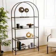 Ραφιέρα Δαπέδου Mona 706CLN1167 80x30x175cm Black-Clear