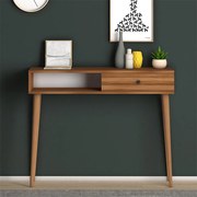 Κονσόλα μελαμίνης Napoli Megapap χρώμα καρυδί 90x29x88εκ.