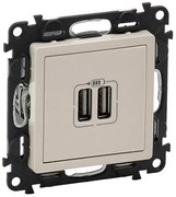 Πρίζα Φόρτισης USB Διπλή σε 3 χρώματα Valena Life Legrand-753212-Ivory/Κρεμ 753212