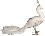 Χριστουγεννιάτικη Διακοσμητική Φιγούρα Παγώνι 23732 52x20x33cm White-Gold