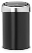 Brabantia 647214 Καλαθάκι Μπάνιου Touch Bin 3L, Matt Black