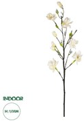 GloboStar® Artificial Garden WHITE YELLOW MAGNOLIA BRANCH 21419 Τεχνητό Διακοσμητικό Κλαδί Λευκή Κίτρινη Μαγνόλια Y108cm