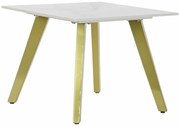 Βοηθητικό Τραπεζάκι DKD Home Decor Λευκό Χρυσό 60 x 60 x 48 cm