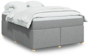 vidaXL Κρεβάτι Boxspring με Στρώμα Ανοιχτό Γκρι 140x190 εκ. Υφασμάτινο