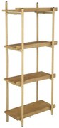 Artekko Artekko Shelf Ραφιέρα Επιτοίχια με 4 Ράφια Μέταλλο Ξύλο Ρατάν Καφέ (46x25x112)cm 78037-DS