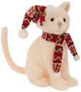 Χριστουγεννιάτικη Διακοσμητική Φιγούρα Γάτας 90335 25x19x32cm Multi-White