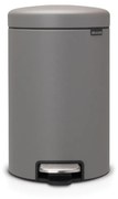 Brabantia 1001090 Κάδος με πεντάλ NewIcon 12L, Mineral Concrete Grey