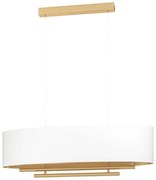 Φωτιστικό Οροφής Pinetara 390182 102x28x150cm 4xE27 40W White-Brass Eglo Ατσάλι,Ύφασμα