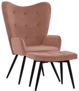 Πολυθρόνα - Μπερζέρα Με Υποπόδιο Crawley HM8918.02 70x57x103cm Black-Apple