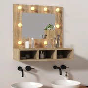 Έπιπλο Καθρέπτη με LED Sonoma Δρυς 60 x 31,5 x 62 εκ. 808885