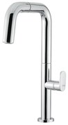 Armando Vicario Eva 400746 Chrome Μπαταρία Κουζίνας  Με Υψηλό Περιστρεφόμενο Ρουξούνι και Συρόμενο Ντους