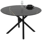 Τραπέζι ORACLE Στρόγγυλο Φ120x75εκ. Μαύρο Μάρμαρο