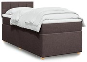 vidaXL Κρεβάτι Boxspring με Στρώμα Σκούρο Καφέ 100x200 εκ. Υφασμάτινο