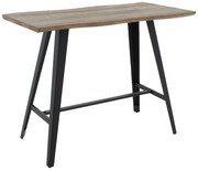 Tραπέζι μπαρ Fortitude pakoworld MDF καρυδί - πόδι μαύρο 140x70x103.5εκ 093-000014