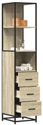 vidaXL Ντουλάπι μπάνιου Sonoma Oak 35x37,5x166 cm Κατασκευασμένο ξύλο