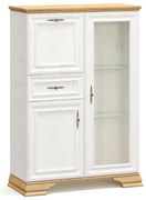 Βιτρίνα Jaden pakoworld golden oak-λευκό antique 93,5x39x133εκ